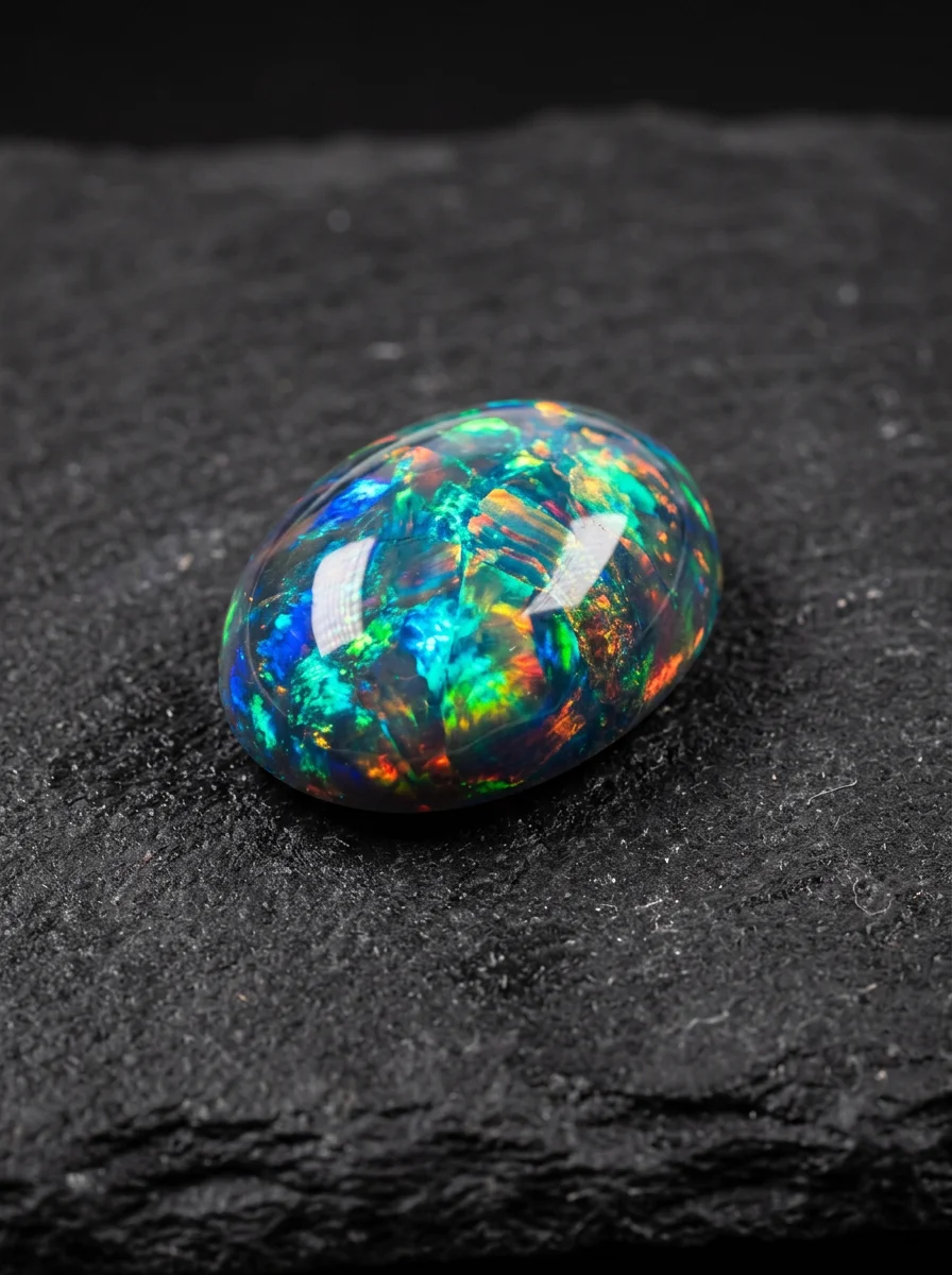 Unheated Rare Iridescent Opal Cabochon